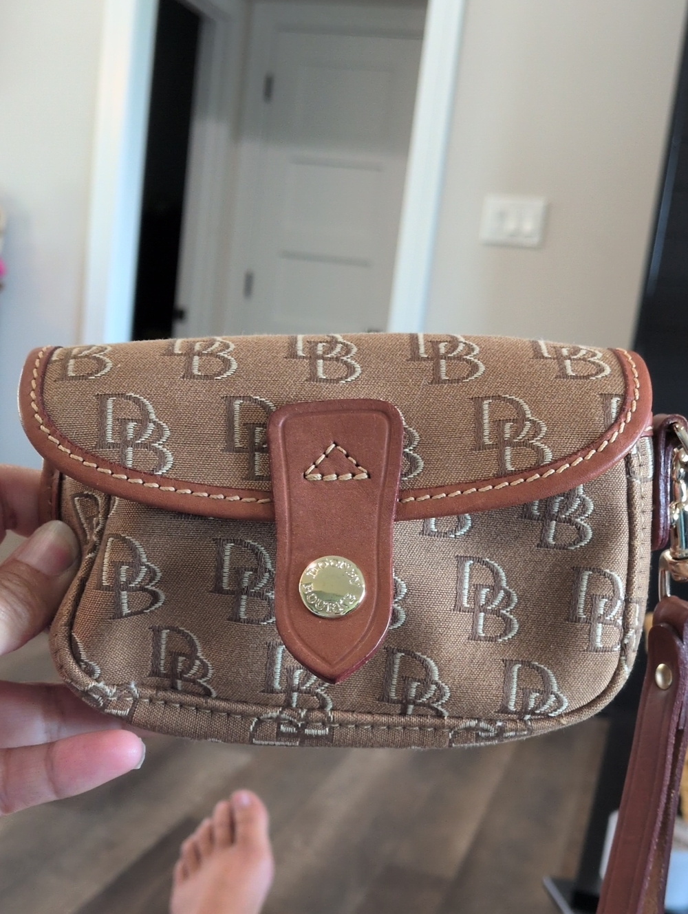 Dooney & Bourke Tan Monogram Mini Crossbody